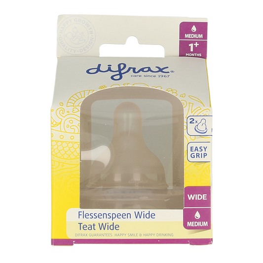 Difrax Flesspeen soft breed medium 2.00 Stuks