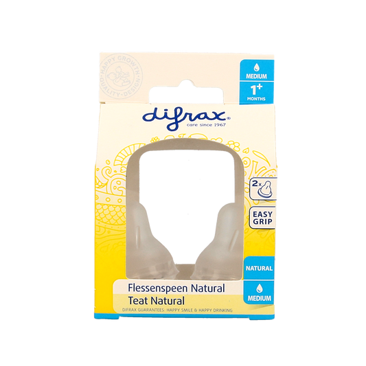 Difrax Flesspeen medium natural 2.00 Stuks