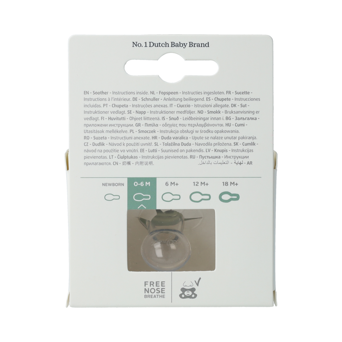 Difrax Fopspeen natural 0-6 meerdere kleuren 1.00 Stuks