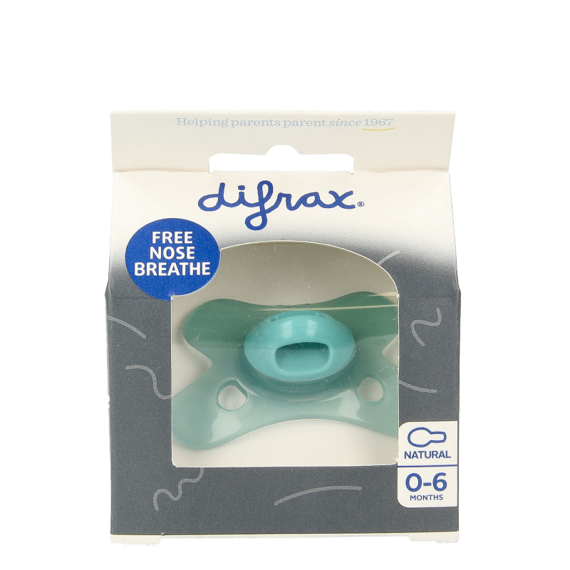 Difrax Fopspeen natural 0-6 maanden ocean 1 Stuks