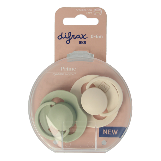 Difrax Fopspeen prime 0-6 maanden assorti 2.00 Stuks