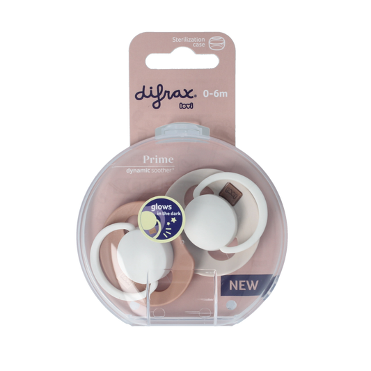 Difrax Fopspeen glow dynamic 0-6 mnd ivory/blush 2.00 Stuks
