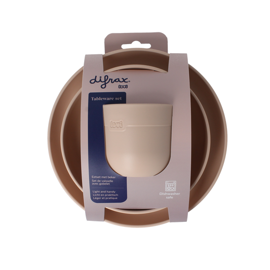 Difrax Lovi eetset met beker nude 1.00 Set
