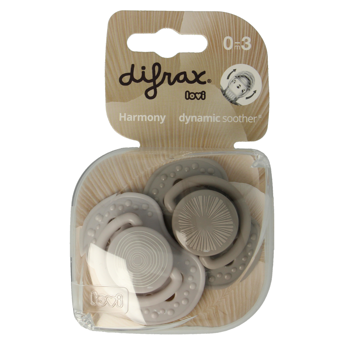 Difrax Fopspeen 0-3 maanden harmony grey 2.00 Stuks