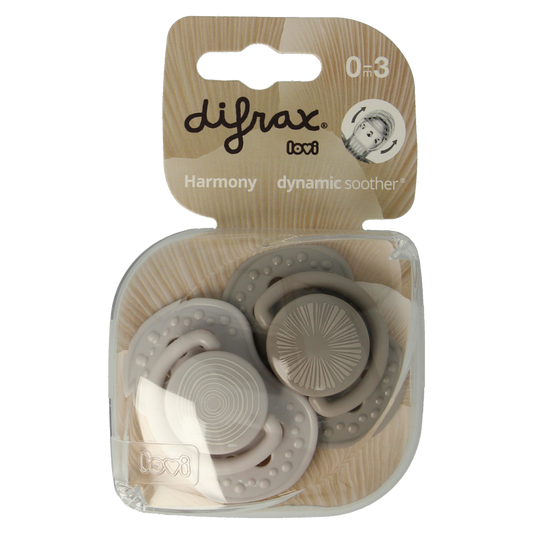 Difrax Fopspeen 0-3 maanden harmony grey 2.00 Stuks
