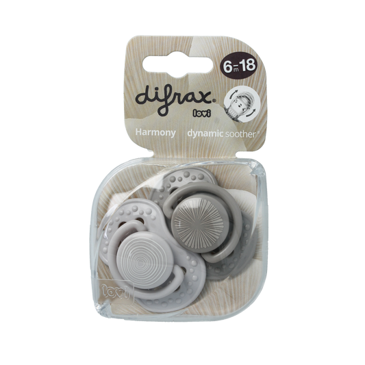 Difrax Lovi fopspeen for children 6-18 months, set of 2, in assorted colors, designed for comfort and safety.