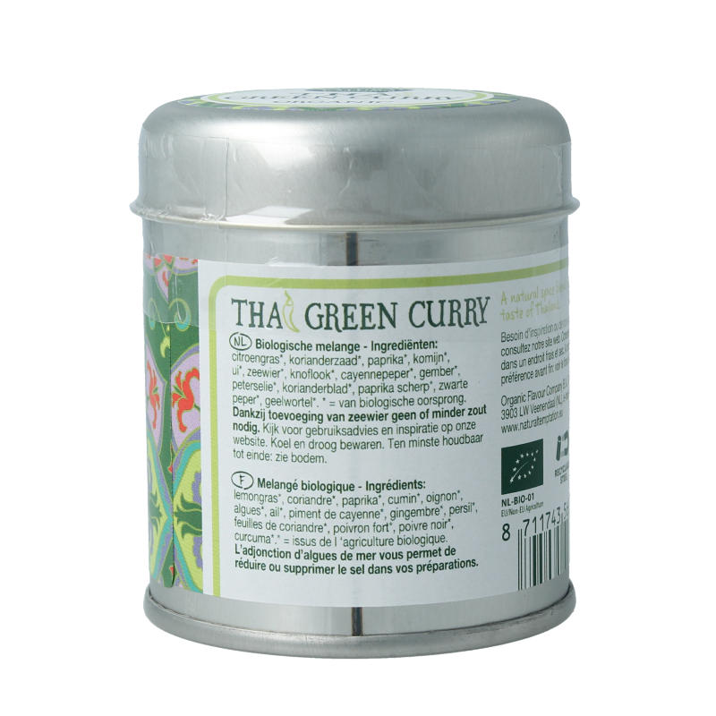 Natural Temptation Thai green curry blikje bio 35 Gram