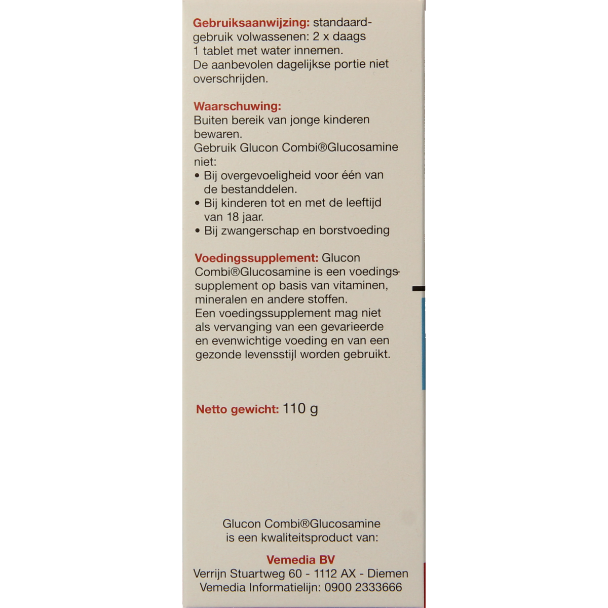 Glucon Combi Glucosamine & chondroitine MSM mangaan 60.00 Tabletten