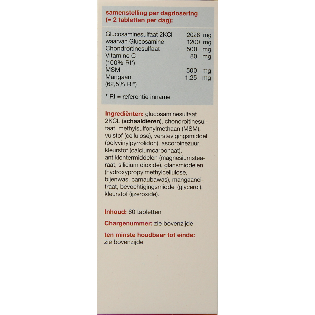 Glucon Combi Glucosamine & chondroitine MSM mangaan 60.00 Tabletten