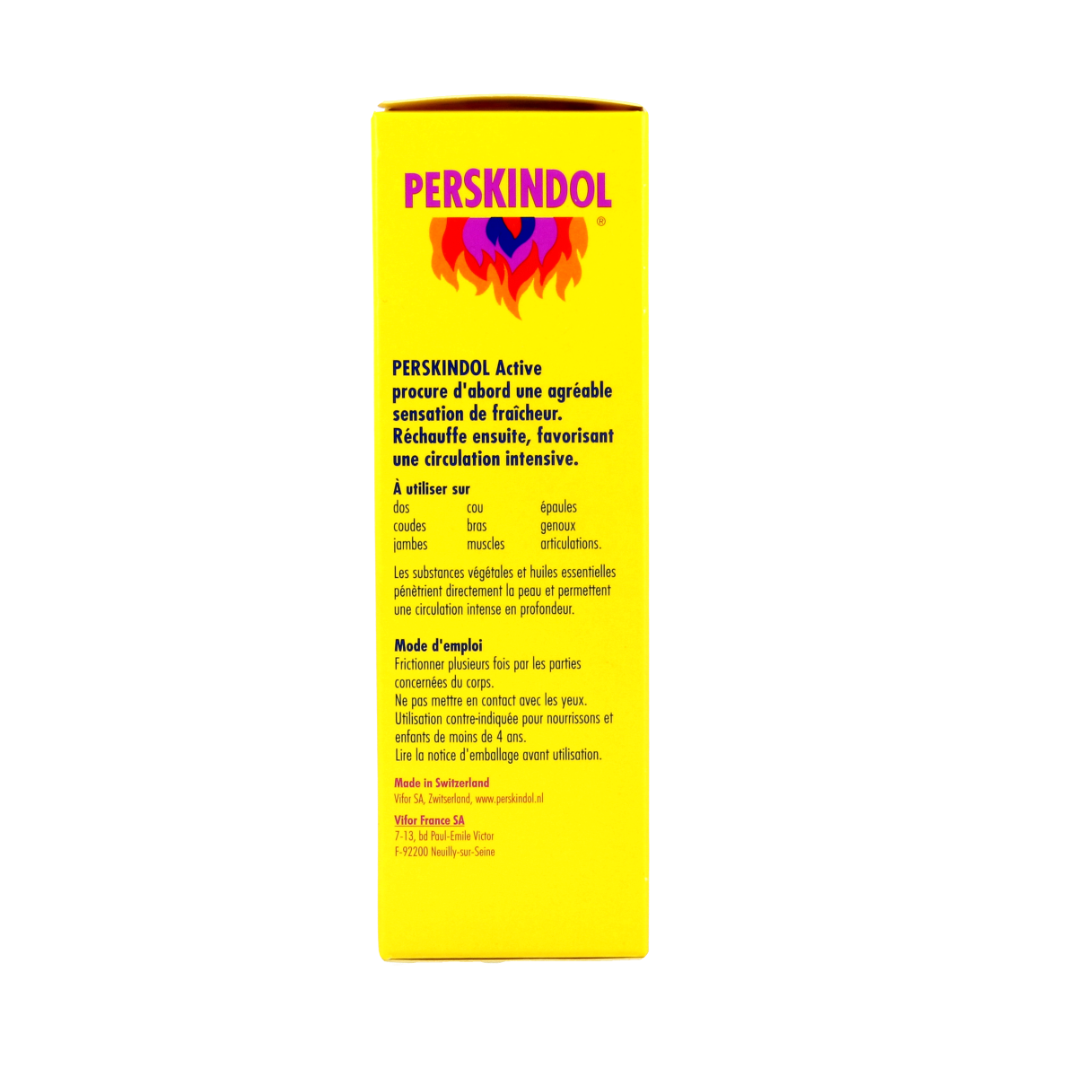Perskindol Active gel 100ml for muscle and joint relief, showing a tube of pain relief gel with branding and product label.