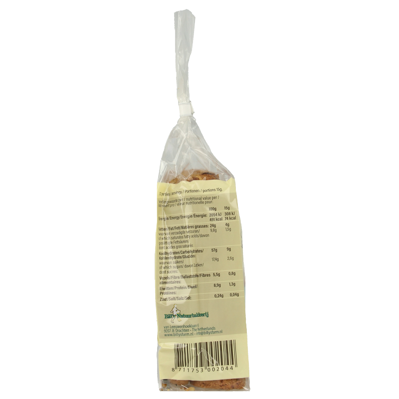 Billy's Farm Gember walnootstaafjes bio 175 Gram