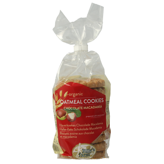 Billy's Farm Macadamia chocolade haverkoeken bio 200.00 Gram