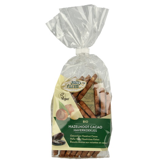 Billy's Farm Haverkoekjes hazelnoot-cacao bio 175.00 Gram