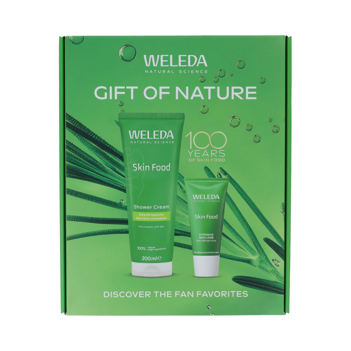 Weleda Skin Food 100 Jaar Cadeauset limited edition body care set with natural skincare products in a decorative box.