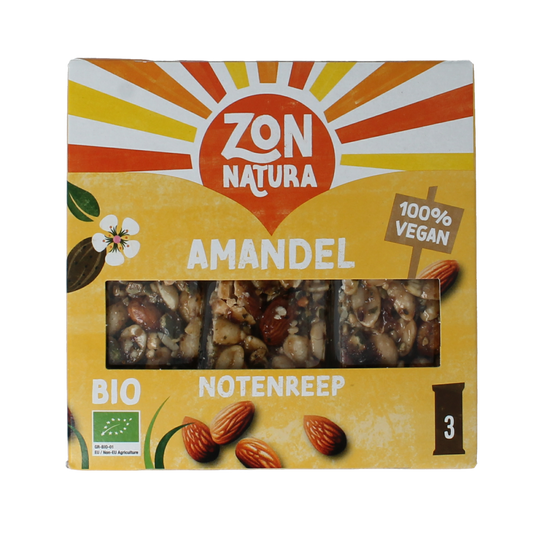 Zonnatura Muesli notenmix reep amandel 3x25g bio 3.00 Stuks
