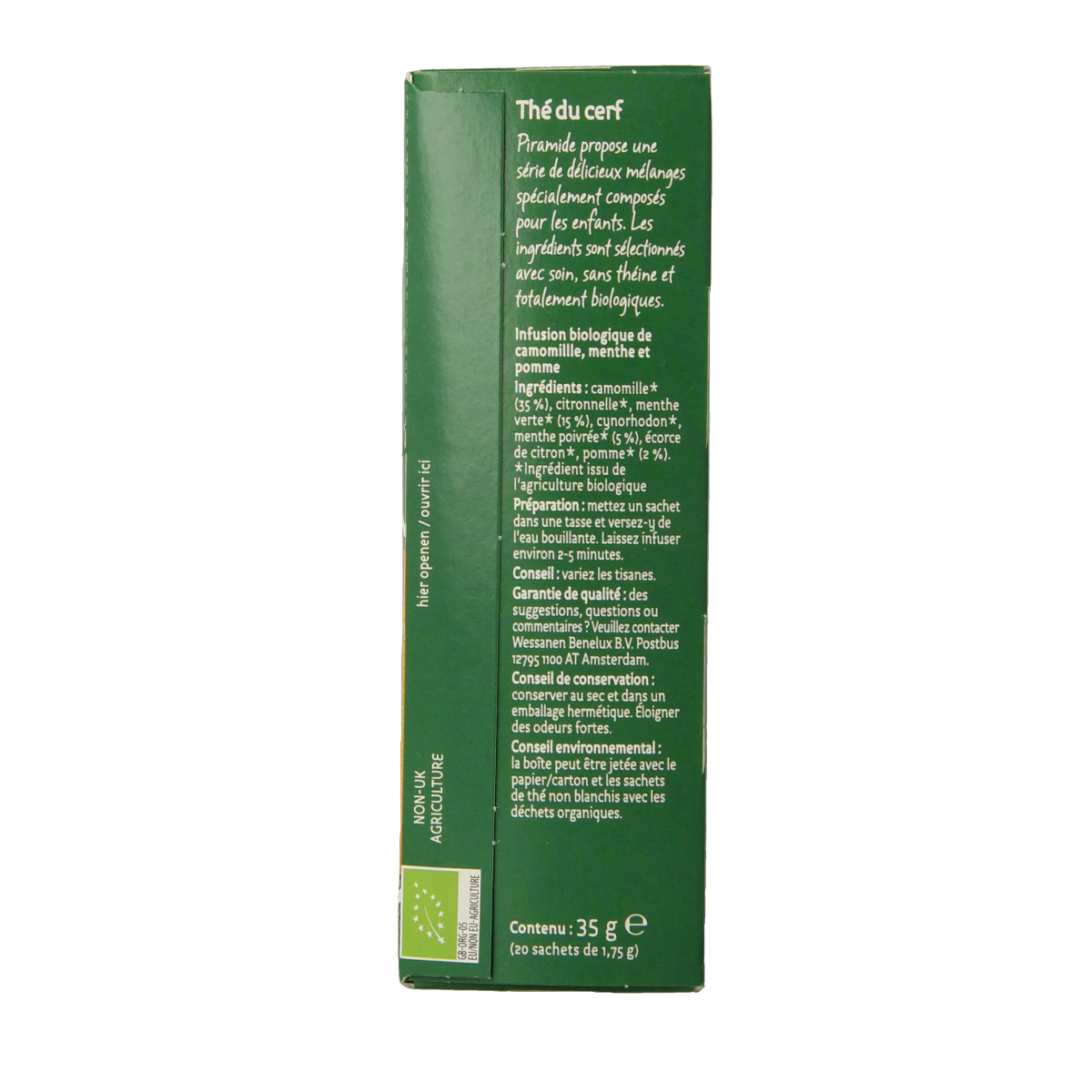 Piramide Hertjes thee eko bio 20.00 Zakjes