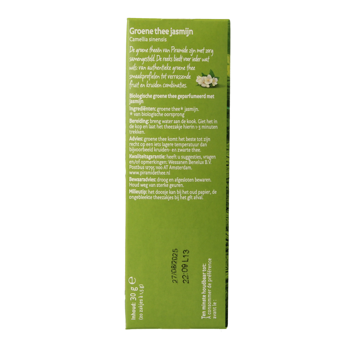 Piramide Groene thee & jasmijn eko bio 20.00 Zakjes