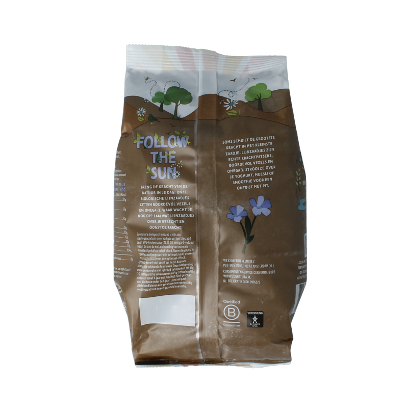 Zonnatura Lijnzaad heel bio 400 Gram