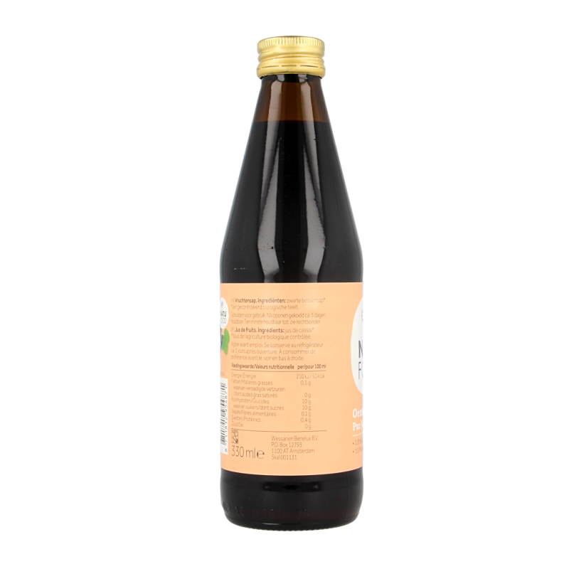 Natufood Zwarte bes oersap vitaal bio 330 Milliliter