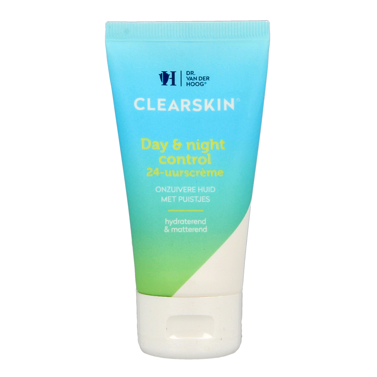 Dr. van der Hoog Clearskin day and night facial skincare cream in 50ml jar, designed for clear, healthy skin.