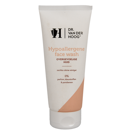 Dr. van der Hoog hypo-allergenic facewash tube, 100ml, for gentle facial cleansing and skincare.