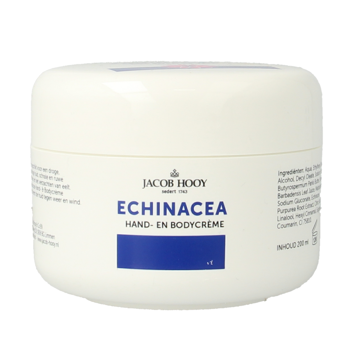 Jacob Hooy Echinacea/aloe vera hand en bodycreme 200.00 Milliliter