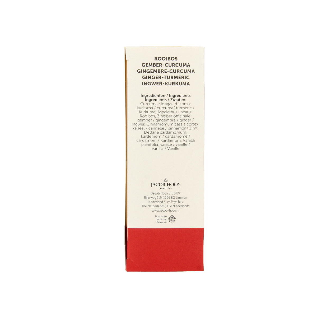 Jacob Hooy Rooibos gember curcuma thee  20.00 Zakjes