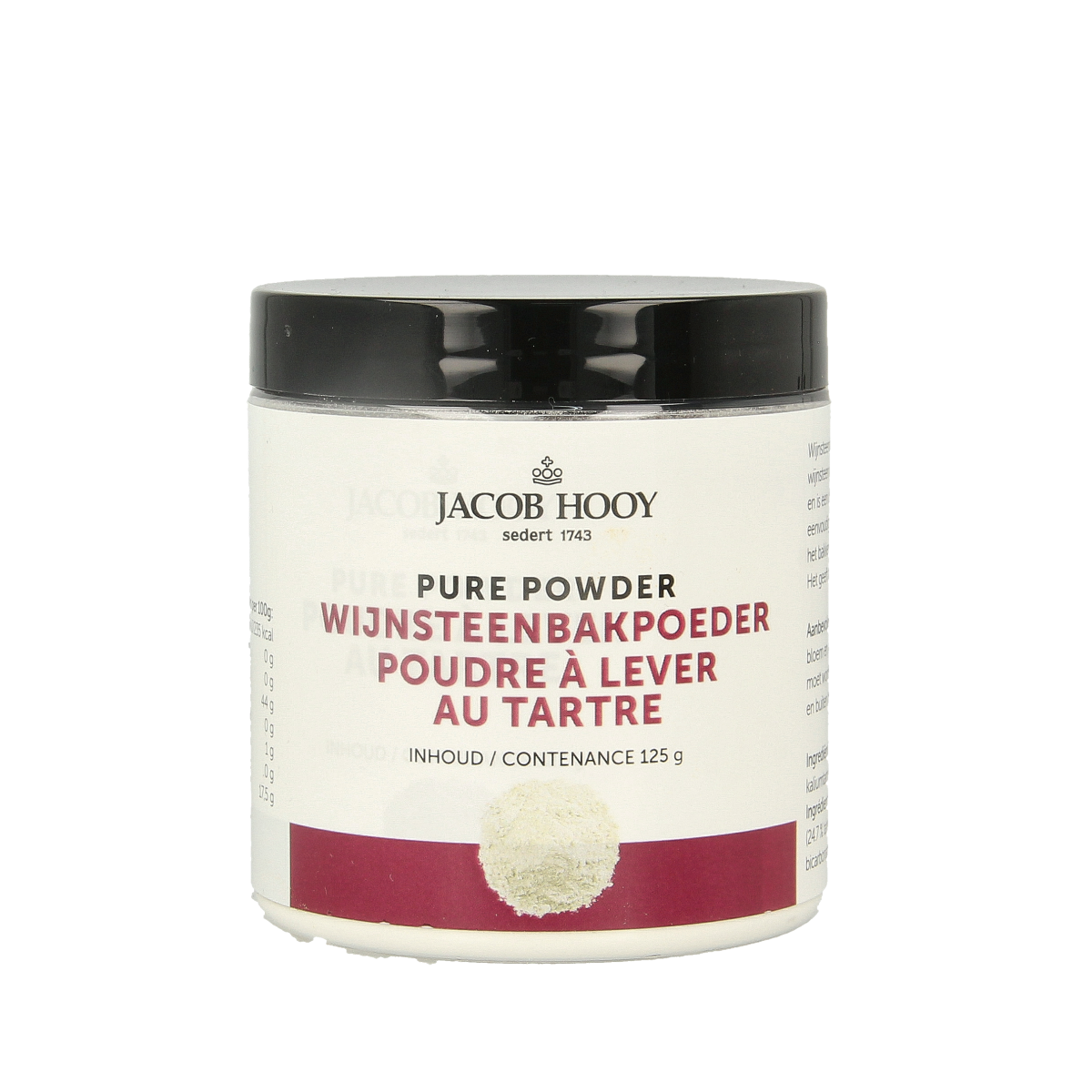 Jacob Hooy Wijnsteenbakpoeder 125.00 Gram