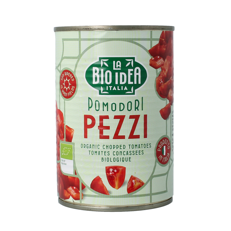 Bioidea Tomatenstukjes in blik bio 400 Gram