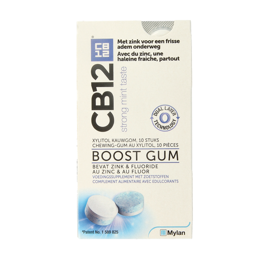 CB12 Mondverzorging boost kauwgom strong mint 10.00 Stuks