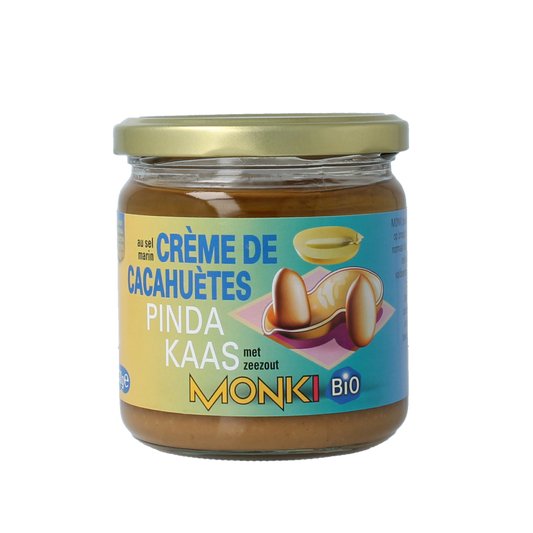 Monki Pindakaas met zout eko bio 330.00 Gram