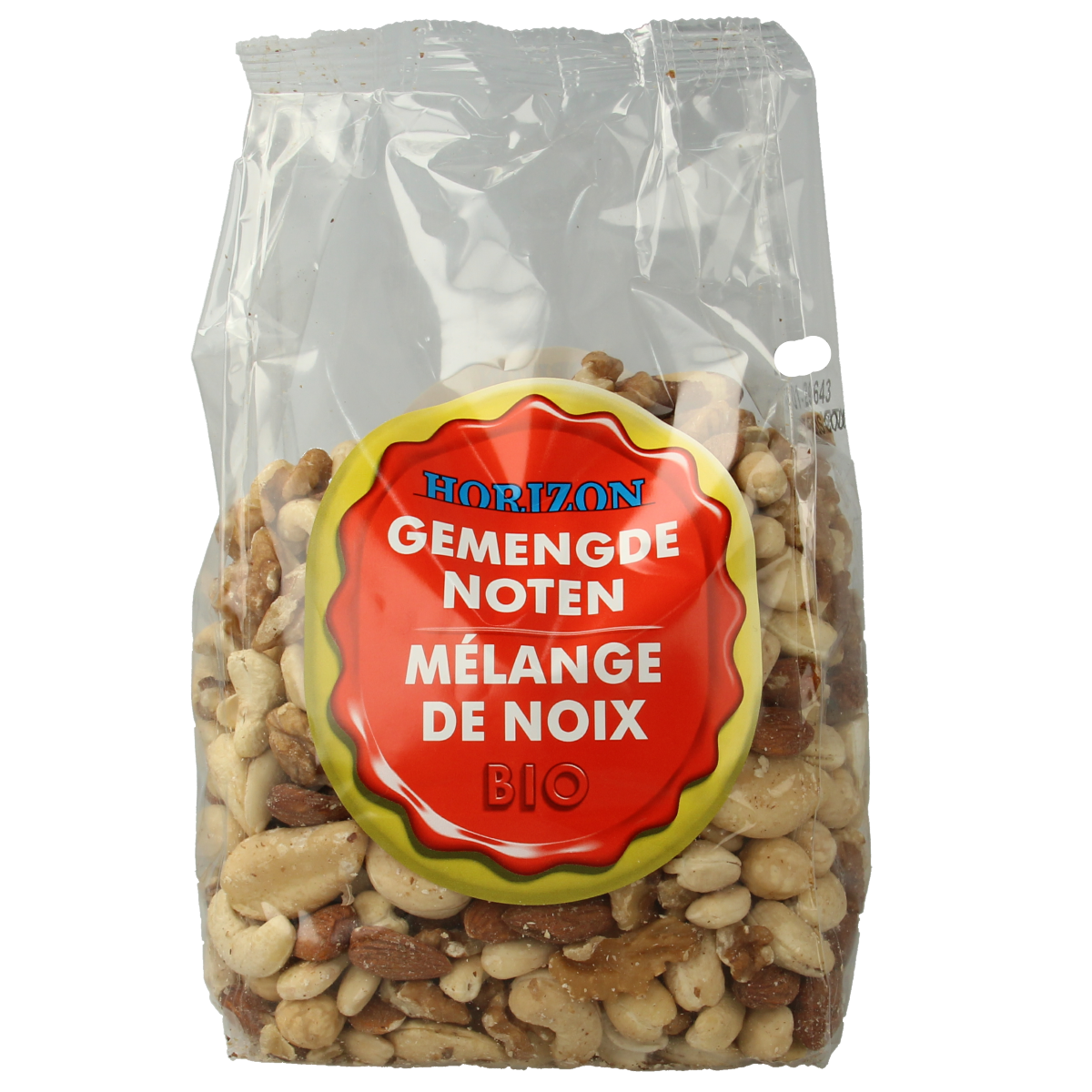 Horizon organic mixed nuts in an 800g bag, raw superfoods, showing a variety of nuts in a clear package.