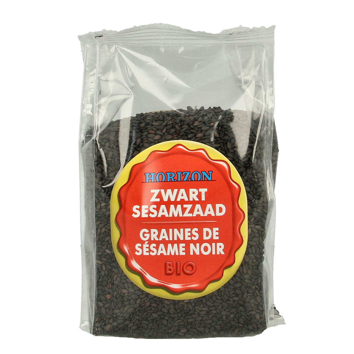 Horizon black organic sesame seed spread on bread, close-up of dark sesame seeds in a jar for healthy breadbeleg.