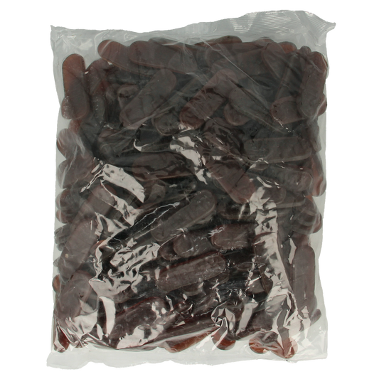 Meenk Salmiak licorice candy in a 4 kg bag, salty and chewy Dutch snoepgoed by Meenk, with salty licorice flavor.
