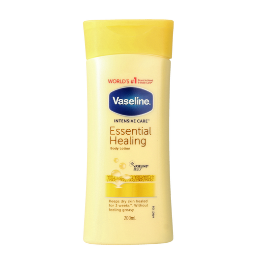 Vaseline Intensive Care Body Lotion in 200ml bottle, nourishing and healing body moisturizer for soft skin.