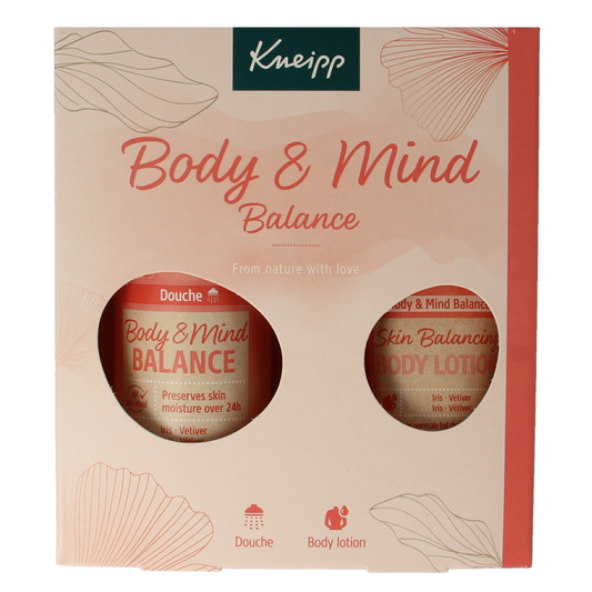 Kneipp Geschenkset for body and mind balance featuring natural body care products in a gift box.