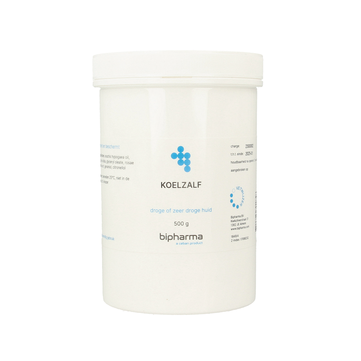 Bipharma Koelzalf 500g tube, body care product, showing the packaging with the Bipharma branding and product label.