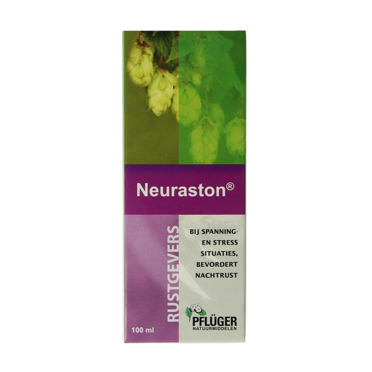 Pflüger Neuraston herbal preparation in a 100ml bottle, used for supporting nerve health and wellness.