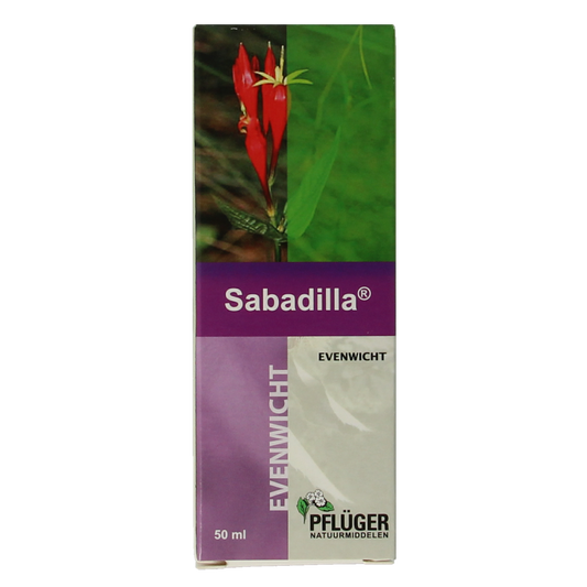 Pflüger Sabadilla herbal preparation in a 50ml bottle, used for natural remedies and herbal medicine.