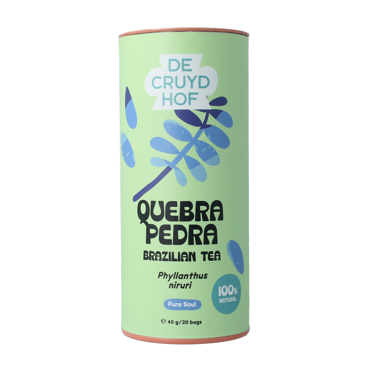 Cruydhof Thee Quebra Pedra Phyllanthus Niruri 20 tea bags, natural herbal tea for wellness and digestion.