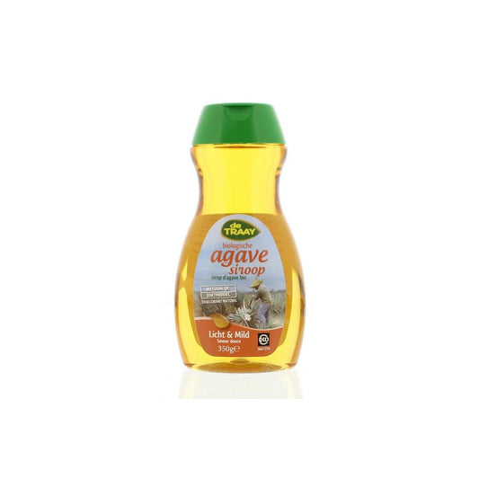 de Traay biologische agavesiroop licht en mild in een 350 gram fles, suikers en zoetstoffen, natuurlijke zoetstof voor koken en bakken