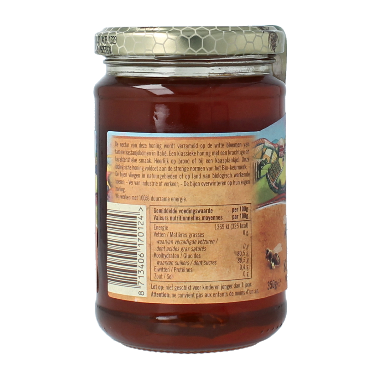 de Traay Kastanjehoning tamme bio 350.00 Gram