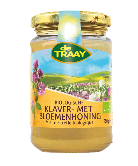 de Traay Klaver- met bloemenhoning bio 350.00 Gram