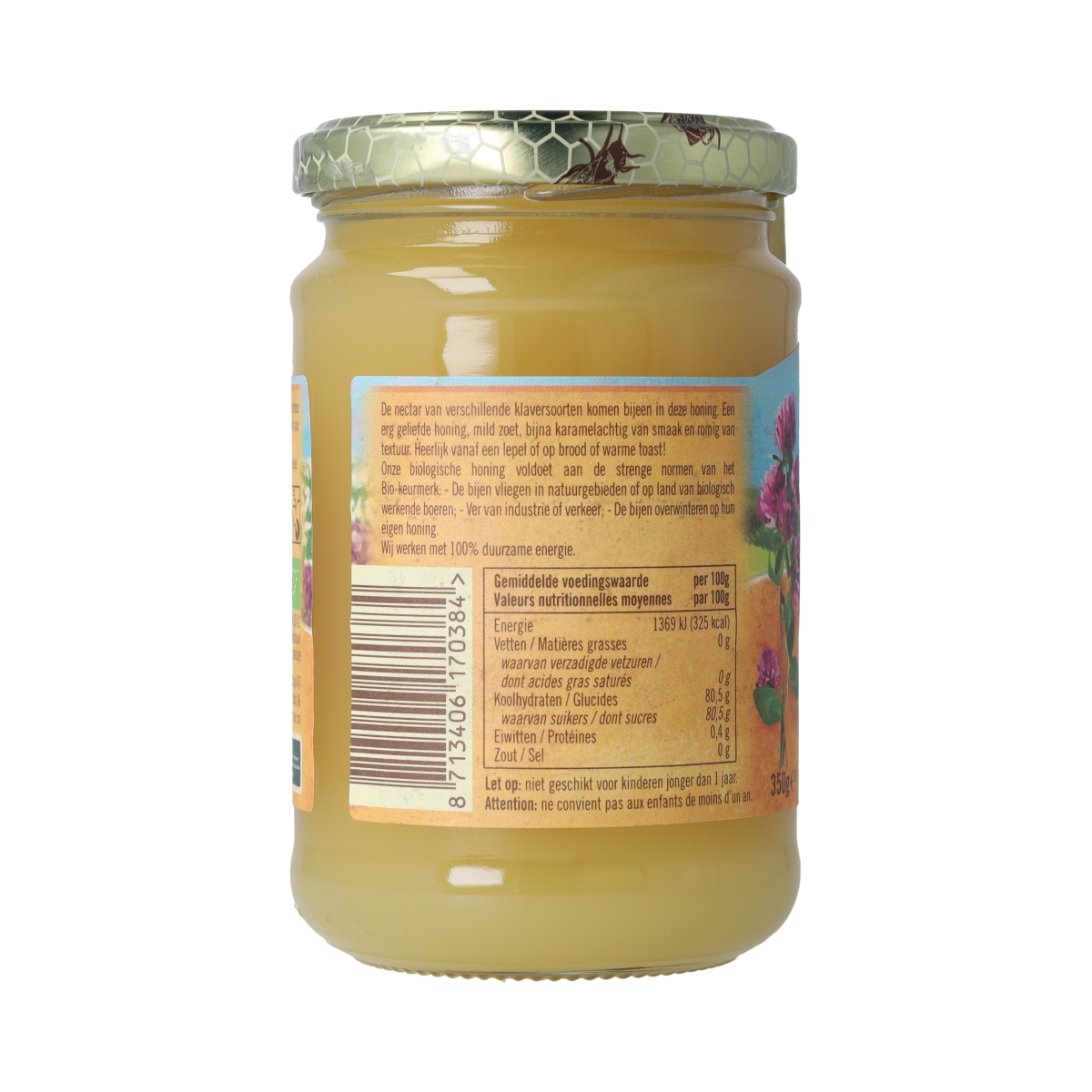 de Traay Klaver- met bloemenhoning bio 350.00 Gram