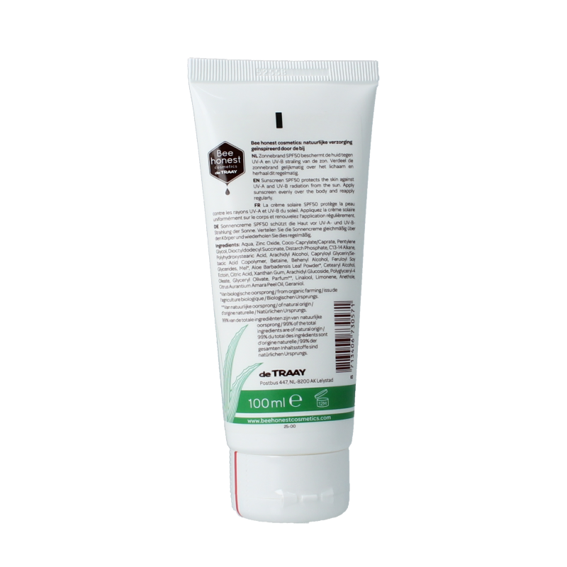 Traay Bee Honest Zonnebrand aloe & honing SPF50 100 Milliliter
