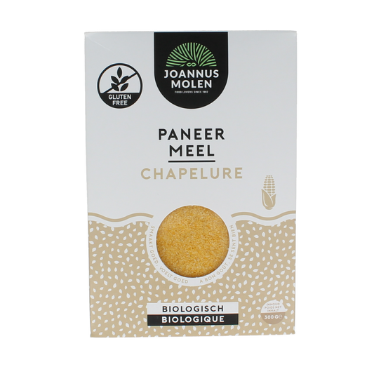 Joannusmolen bio paneermeel eerste keuze in 300g package, a breading and flour product for baking and cooking.