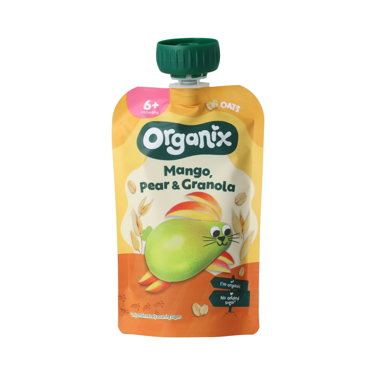 Organix Knijpfruit  mango, peer & granola 6+ mnd  bio 100.00 Gram