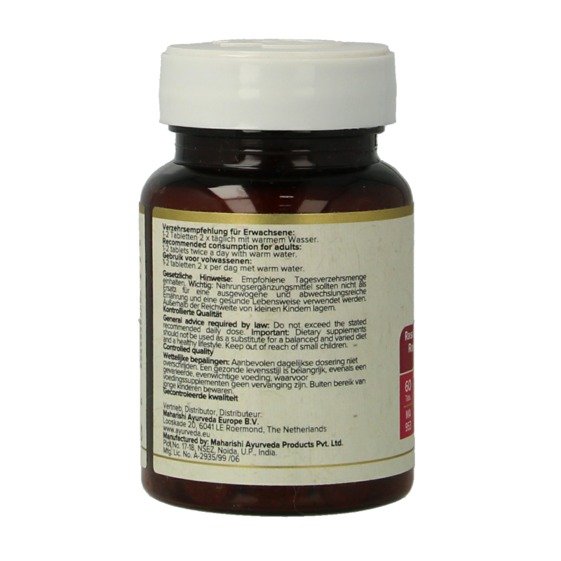 Maharishi Ayurv Ayur Hair & Nails herbal supplement in a bottle of 60 tablets, natural herbal kruidenpreparaten for hair and nails.