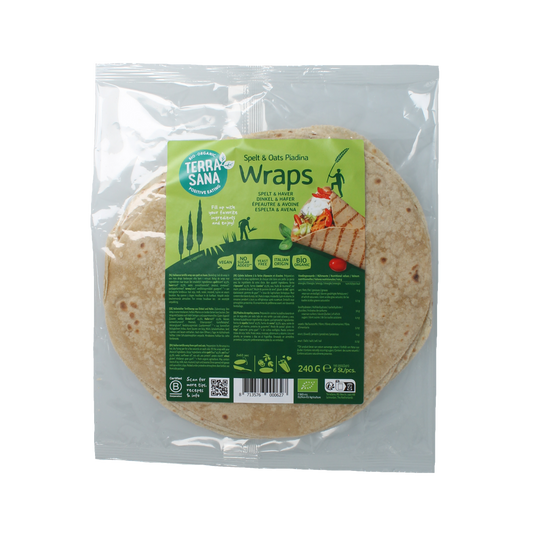 TerraSana Piadina wraps spelt en haver bio 240.00 Gram