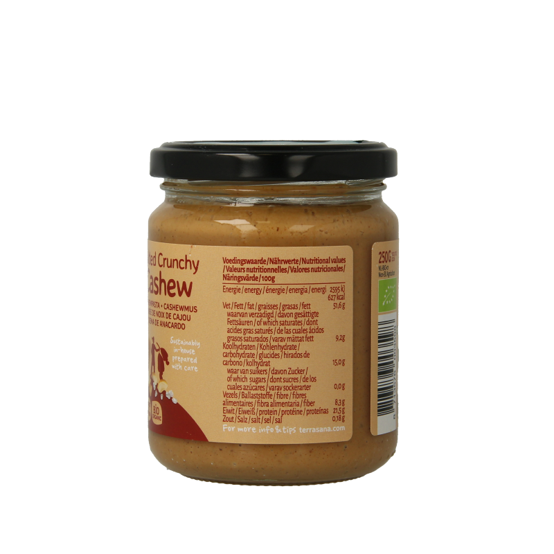 TerraSana Cashewpasta crunchy met himalayazout bio 250 Gram